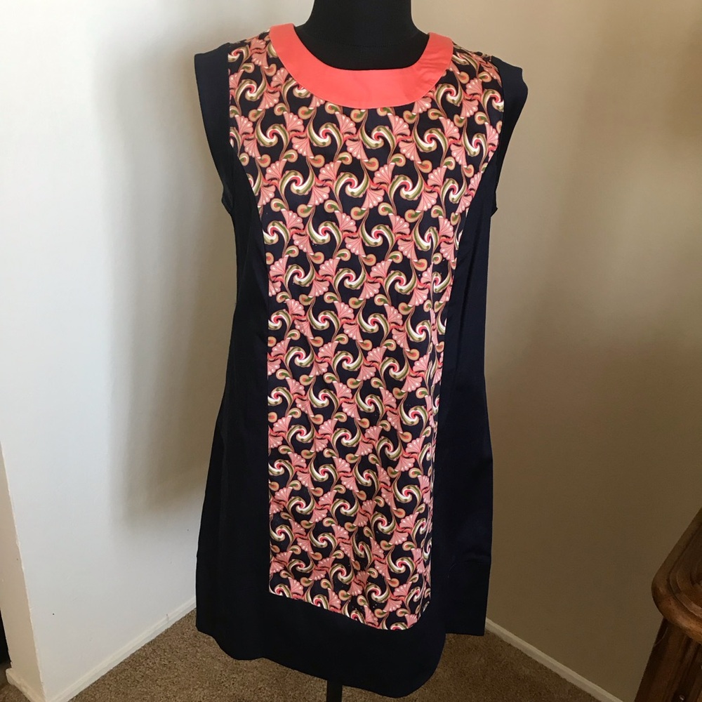 The Webster Miami Collection from Target Size 10 Navy Blue Coral Trim sleeveless